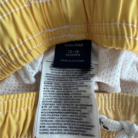 GAP Baby Yellow and White Swim Shorts - Picture 3 of 3